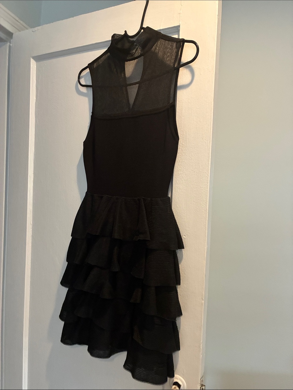 Sleeveless Black Ruffle Tiered Dress - Elegant Evening Wear
